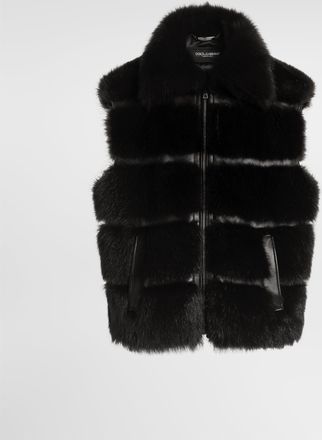 Dolce & Gabbana Fur Vest - Man Coats And Jackets Multi-colored 48