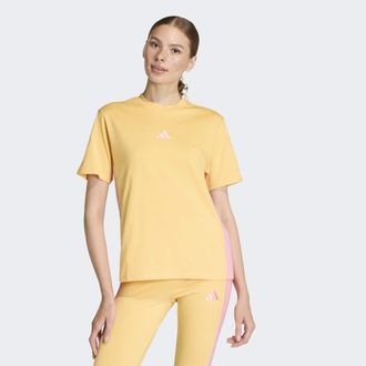 adidas T-Shirt ADIDAS SPORTSWEAR ESSENTIALS 3-STREIFEN COTTON, Damen, Gr. XXL, semi ice tangerine, st tropic bloom, Obermaterial: 100% Baumwolle, normal, Run