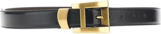 Versace Leather belt with logo print Woman 90