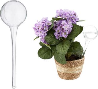 Relaxdays 12 Globos De Riego, Dispensadores Agua Maceta, Regadores Autom&aacute;ticos, Vacaciones, Oficina, Cristal, &Oslash; 9 Cm, Transparente