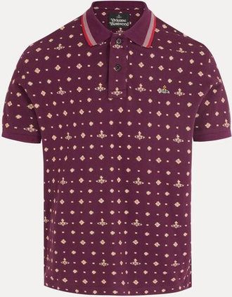 Vivienne Westwood Classic Polo Printed Piquet Ikat-burgundy XL Men