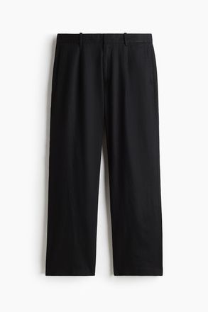 H&M Hose aus Leinenmix in Relaxed Fit - Schwarz