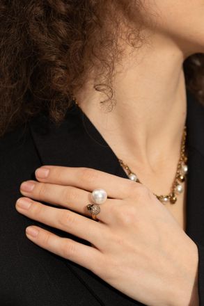 Alexander McQueen Brass Ring, Womens, Gold