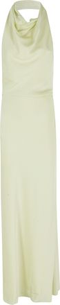 SIMKHAI Lime Green Reannon Draped American-Style Backless Maxi Dress