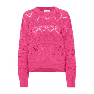 Americandreams Cassie Cotton Pullover - Dames - Ronde hals truien - Roze - S - Katoen - Truien & Vesten