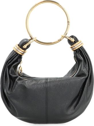 Chlo&eacute; Small Bracelet Hobo Bag - Dames - Handtassen - Zwart - ONE Size - Leer - Tassen