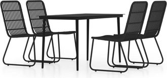 vidaXL 5 Piece Garden Dining Set Black Vidaxl