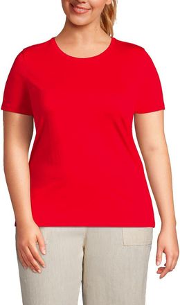 Lands End Supima Cotton Crew Neck T-Shirt in Compass Red at Nordstrom, Size 2X