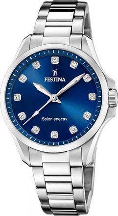 Festina Womens F20654-4 Ladies Solar Energy Watch - Silver - One Size