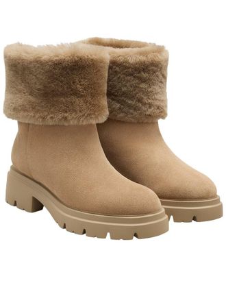 Stuart Weitzman Hudson Suede & Shearling Bootie