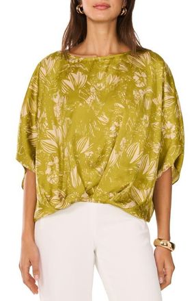 Vince Camuto Botanical A-Line Top in Green Oasis at Nordstrom, Size Small