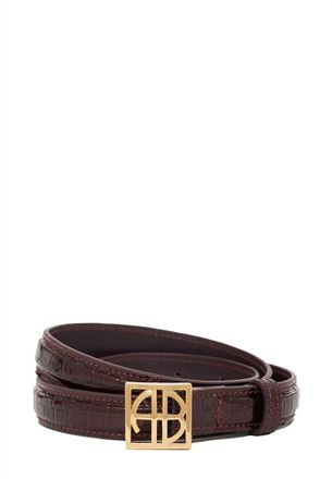 Anine Bing Womens Monogram Belt In Burgundy