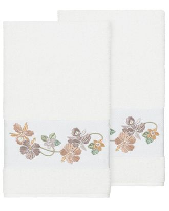 Linum Home Textiles 100% Turkish Cotton Caroline 2Pc Embellished Bath Towel Set