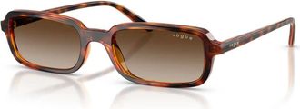 Vogue Eyewear Vogue - Smal Montuur Rechthoekige Zonnebril - unisex - Accessoires - Bruin - Maat: 53 MM Nylon