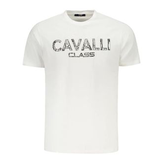 Cavalli T-Shirts, male, White, Size: 2XL Short Sleeve T-Shirt