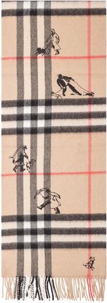 Burberry Beige Equestrian Knight Check Scarf