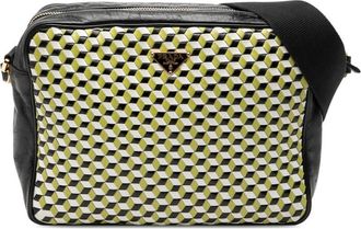 Prada Pre-owned Prada Leather Perspective Cubes Shoulder Bag Z8FNBMLGS5QB18JL