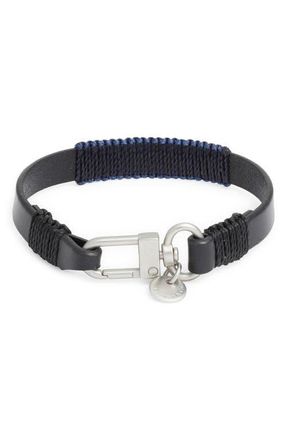 Caputo & Co. Colorblock Leather Bracelet in Black at Nordstrom