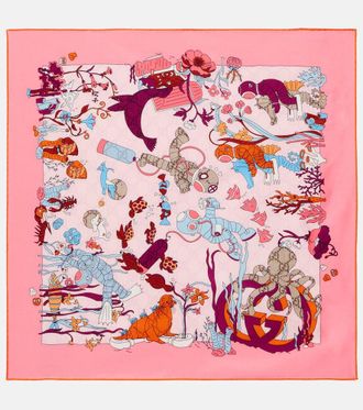 Gucci Printed silk twill scarf