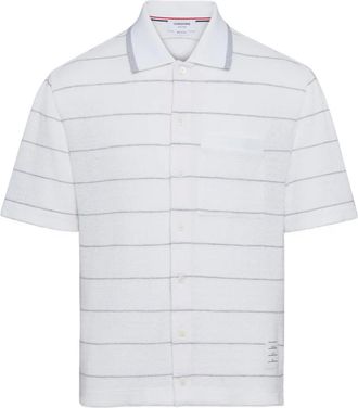 Thom Browne stripe short-sleeve shirt - men - Fabric - 0 - White