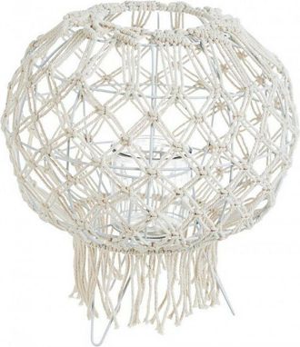 BIZZOTTO Bizzotto - Farolillo Estilo Vintage Realizado En Macram&eacute; Blanco 38h Cm