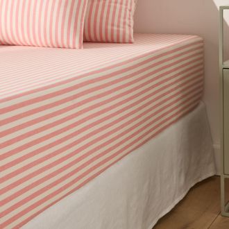 La Redoute Interieurs Katoenen hoeslaken omslag 30 cm, Soizic koraal