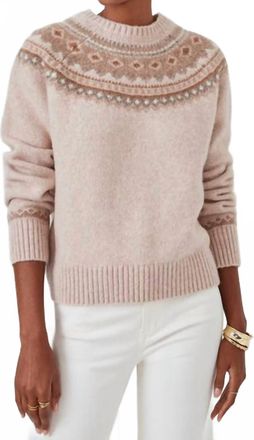 J.McLaughlin Womens Joey Fairisle Wool Blend Crewneck Sweater In Brown