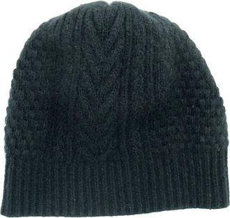Portolano Cable Knit Cashmere Beanie in Black at Nordstrom Rack