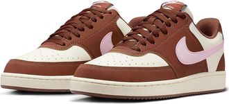 Nike Court Vision Low Womens Shoes Soft Pearl/Pink Foam/Fauna Brown : 10.5 B - Medium, Synthetic