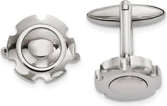 Diamond2Deal Stainless Steel Polished Cufflinks