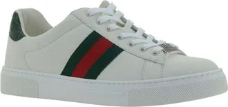 Gucci Web Stripe Calf Leather Sneaker - White