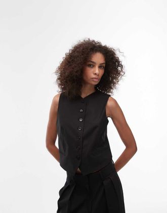 Mango high neck vest in black - part of a set