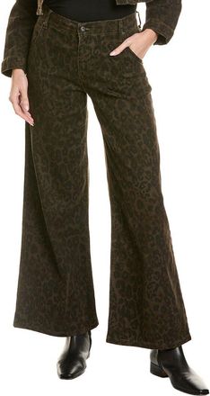 Vintage Havana Stretch Denim Print Wide Leg Pant