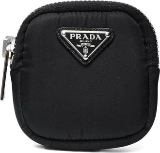 Prada Portamonete con placca logo 2020-2025 - Nero