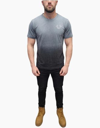 True Religion Mens True Religion 109300 Mens T Shirts - Charcoal And Black - Size: 38