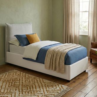 Talamo Italia Talamo Italia - Cama Individual Emilia, Cama Contenedor Con Tapizado En Ecopiel, 100% Made In Italy, Apertura Frontal, Con Colch&oacute;n Cm 90x200 Incluido,