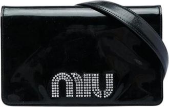 Miu Miu Tweedehands leren schoudertassen - Dames - Vintage Clutch - Zwart - ONE Size - Vintage