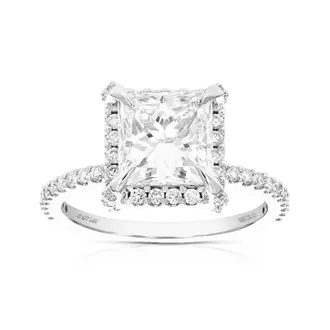Vir Jewels 3 cttw Princess Lab Grown Diamond Engagement Solitaire Ring in 14K White Gold For Women