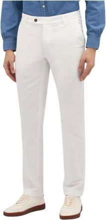 Brooks Brothers Broeken, Heren, Wit, W44, Katoen, Witte Stretch Katoenen Chinos