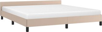 vidaXL Vidaxl - Estructura De Cama Con Cabecero Sin Colch&oacute;n Capuchino 180x200cm