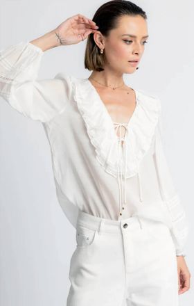 Dreamcatcher Bohemian Aria Bohemian Blouse In Ivory