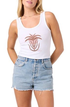 O'Neill Palm Sun Cotton Graphic Tank in White at Nordstrom, Size Xx-Large