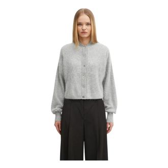 Sportmax Ercole Cardigan - Dames - Cashmere truien - Grijs - L - Kasjmier - Truien & Vesten