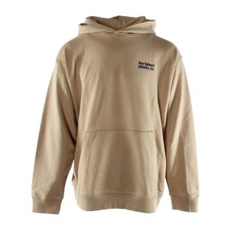 New Balance Hoodies, male, Beige, Size: XL Cotton Hoodie