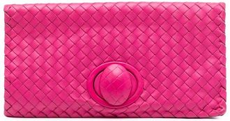 Bottega Veneta Pre-owned Bottega Veneta Nappa Intrecciato Turn Lock Clutch 25C8CCZOFC47FV8Z