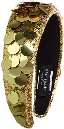 Kate Spade New York Kate Spade New York Gold Lame Sequin Embellished Wool-Blend Headband