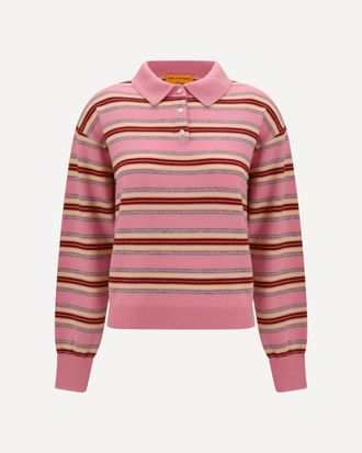 Guest In Residence College striped Polo Sweater Female M