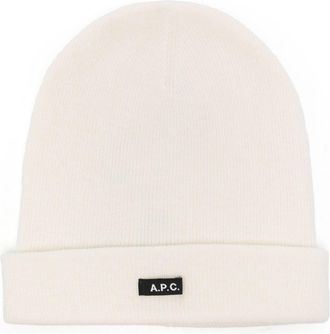 A.P.C. logo-tag wool beanies - unisex - Wool - M - Neutrals