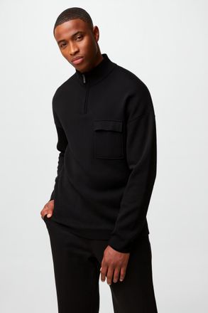 Genti Monogram relaxed turtle zip | Zwart