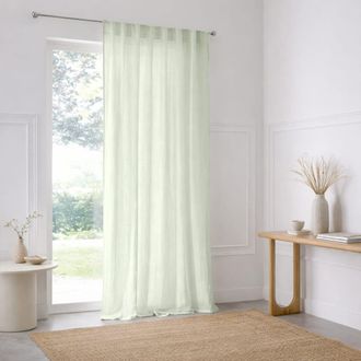 Febronie Cortina con pasadores algod&oacute;n 140x290 verde almendra